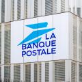 Sign and logo on the headquarters building of the Banque Postale. La Banque Postale is a French public bank, subsidiary of the La Poste group