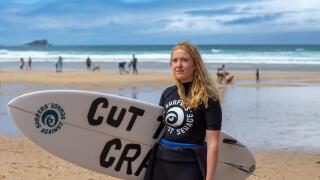 Fistral Beach  Cornwall, UK , 23/07/2023 Surfer against Sewage Izzy Ross , Campaigns Manager
