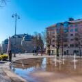 OREBRO, SWEDEN, APRIL 19, 2019: Monument of Carl XIV Johan and Orebro Slott castle in Orebro, Sweden