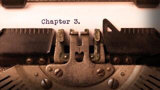 Vintage inscription made by old typewriter, chapter 3