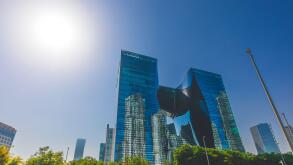 United Arab Emirates, Dubai. Business Bay. The OMNIYAT Opus designed by Zaha Hadid. ME Dubai Hotel