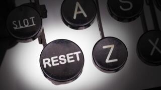 Typewriter with special buttons, reset