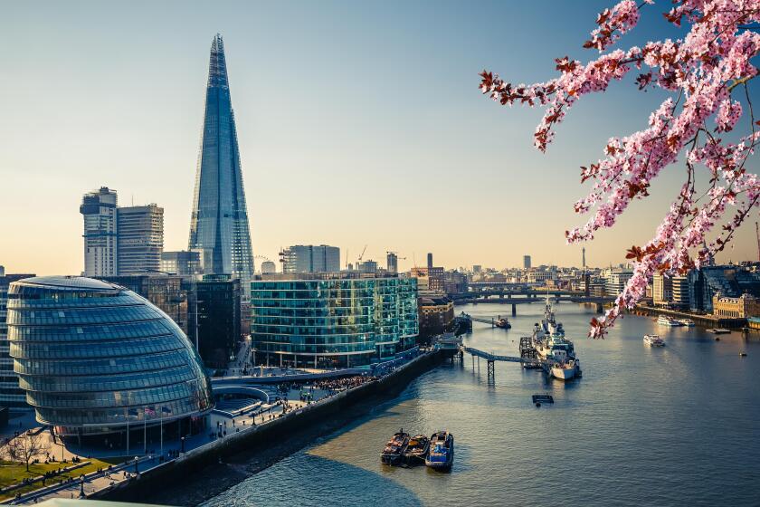 Thames and London City at spring