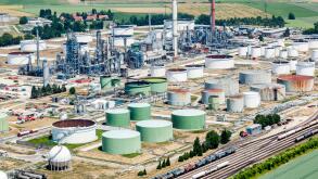 Aerial view, Gunvor Ingolstadt refinery GmbH, Ingolstadt, Upper Bavaria, Bavaria, Germany