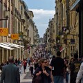 Rue Saint Catherine. One of the main shopping streets in Bordeaux, France.
