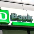 TD Bank sign, logo on bank branch. TD Bank, N.A., is an American national bank and subsidiary of the Canadian multinational Toronto-Dominion Bank - Ne