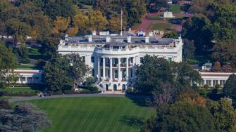 White House aerial view from the Washington Monument