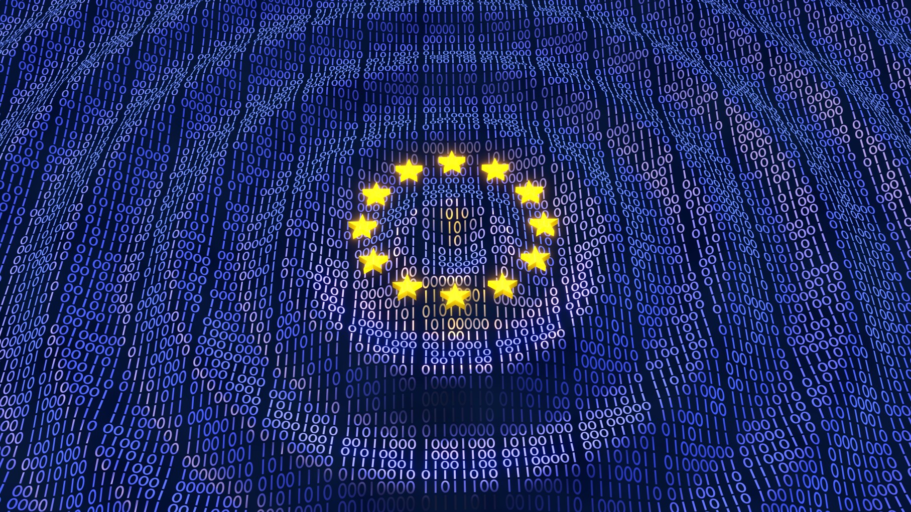 EU GDPR data bits and bytes wave ripples