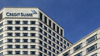 London, United Kingdom - February 03, 2019: UK branch of Credit Suisse at Canary Wharf. CS Group AG is multinational investment bank founded in 1856