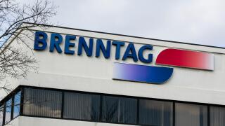 A logo sign outside of a facility occupied by Brenntag North America in Reading, Pennsylvania on February 26, 2017.