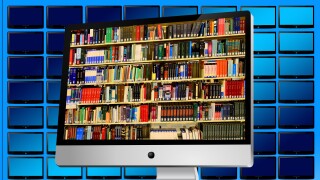 Library on computer screen