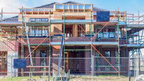 Modern home under construction in Melbourne, Victoria, Australia