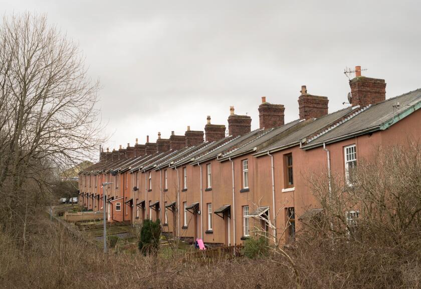 Howick Terrace, a row of terraced houses in Tweedmouth, Northumberland, England, UK