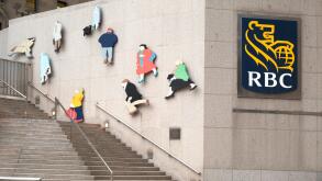 "City People", painted aluminum cutouts created by artist Catherine Widgery, commissioned by RBC