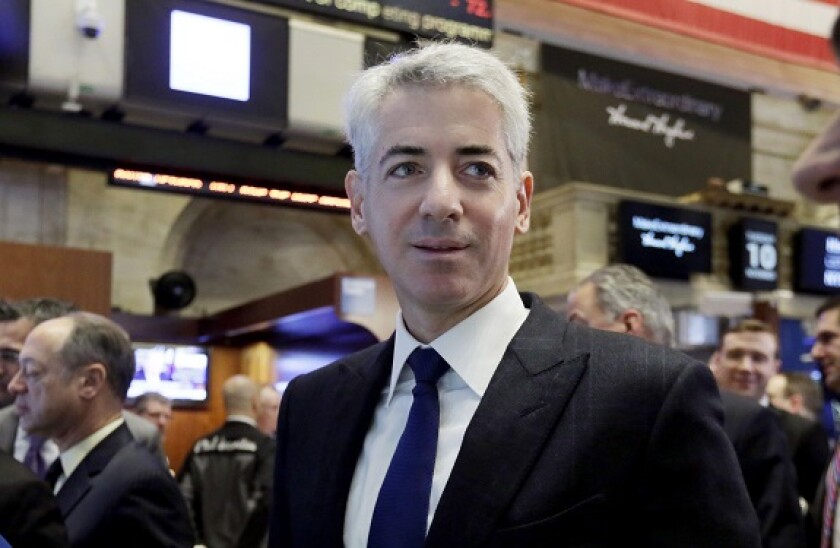 Bill Ackman, CEO and founder of Pershing Square Capital, visits the floor of the New York Stock Exchange, Tuesday, Nov. 10, 2015. (AP Photo/Richard Drew)