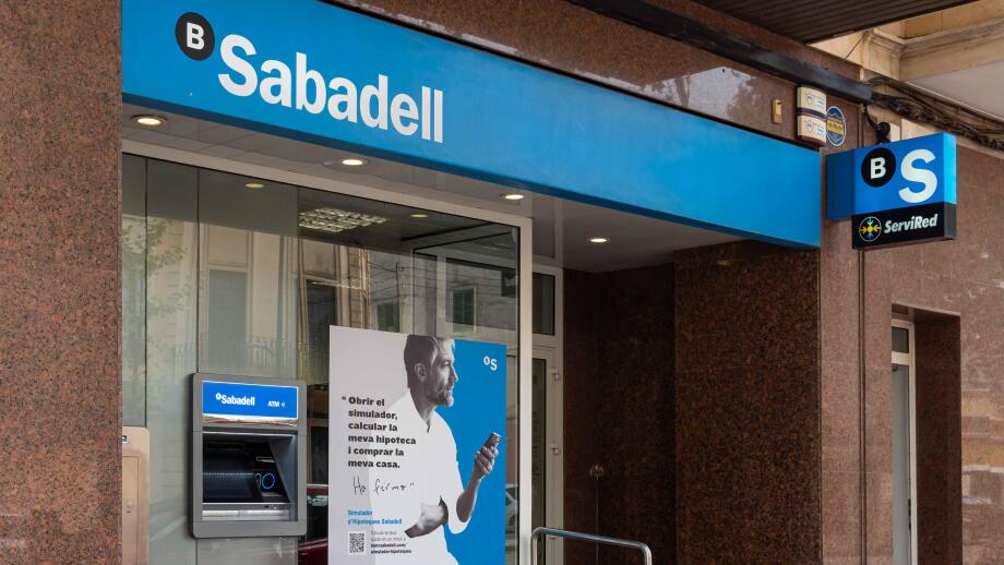 Felanitx, Spain; september 21 2022: Bank branch of the company Banco Sabadell in the Majorcan town of Felanitx, Spain