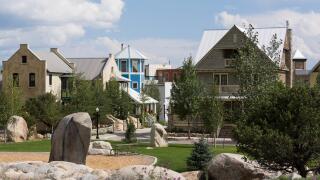 South Main housing estate outside Buena Vista, Colorado, USA