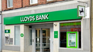 New Lloyds bank shop front styling after split up of Lloyds TSB Brentwood shopping High Street premises Essex England UK