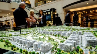 Model of new housing development at Akoya Park by Damac featuring a Trump luxury estate in Dubai United Arab Emirates
