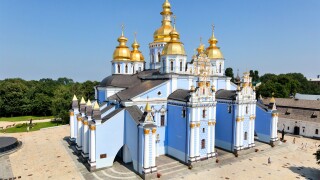view of Saint Michael Golden Monastery in Kiev, Ukraine