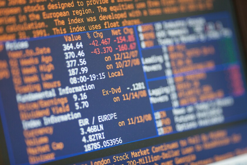 Bloomberg terminal screen stock market price graph