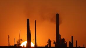 Sunset at Fawley Oil Refinery, Hampshire, UK