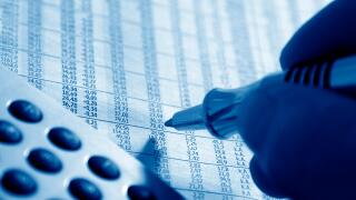 Pen marking stock prices, financial markets, stock exchange