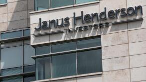 A logo sign outside of a facility occupied by the Janus Henderson Group in Denver, Colorado, on July 23, 2018.