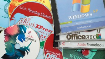 Counterfeit Computer Software in an Illegal Factory in Eastern Europe