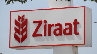 Ziraat Bank signboard at the main boulevard of Gaziemir