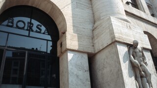 The Borsa Stock exchange Milan Italy.