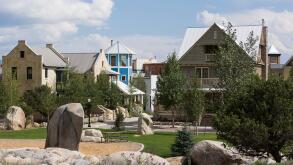 South Main housing estate outside Buena Vista, Colorado, USA