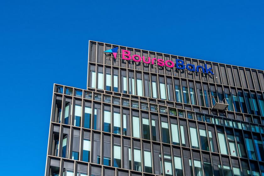 Exterior view of the headquarters of Boursobank, formerly Boursorama Banque, a French online bank and a subsidiary of the Societe Generale group