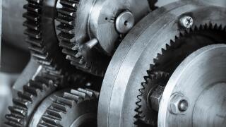 Gears and cogs of old machine