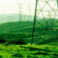 power poles Powerlines stretch over a southern california hillside