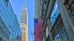 Empire State Building and US Flag