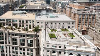 View of the roof and terraces of the United States Postal Service, 1202 Pennsylvania Avenue NW, Washington, DC 20001, United States