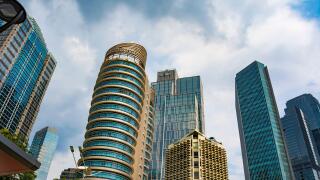 Buildings in Sudirman, which is Central Business District of Jakarta. There are banks, insurance, and ministry of finance buildings.