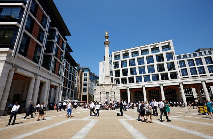 paternoster square and the London Stock Exchange England UK