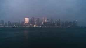 sunrise views skyline rain day New York