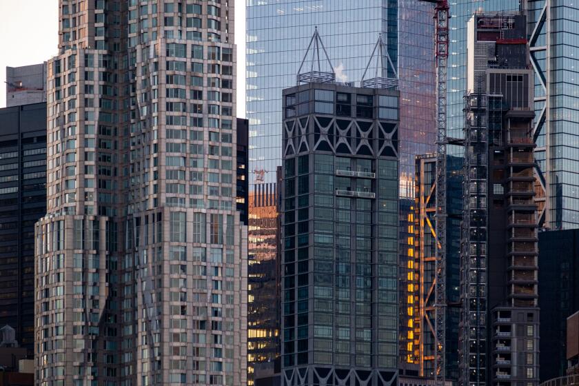 Close up view of commercial buildings in Lower Manhattan. Image shot 10/2019. Exact date unknown.