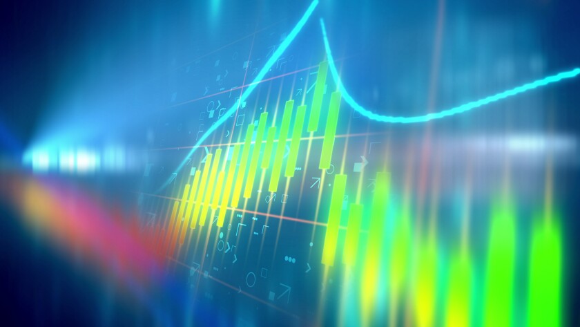 Colorful business line chart