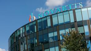 A logo sign outside of a facility occupied by Novartis in Vienna, Austria, on September 5, 2018.