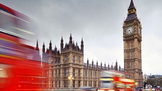 London, Big Ben and the Houses of Parliament from Westminster Bridge. England, United Kingdom.