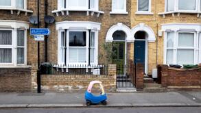 Parked car outside house on street in Walthamstow London E17 England Great Britain UK 2024   KATHY DEWITT