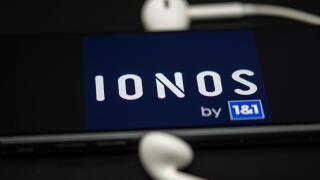 Rheinbach, Germany  20 June 2023,  The brand logo of the German Internet provider "Ionos" on the display of a smartphone (focus on the brand logo)