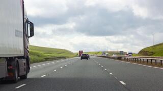 The M74 motorway passing through the Scottish Borders, Scotland