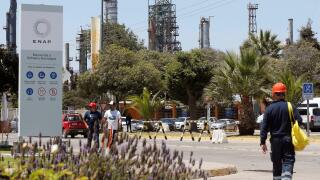 The entrance of the national oil company ENAP is seen in Concon, Chile January 15, 2019. REUTERS/Rodrigo Garrido