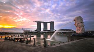 Singapore, Merlion, View of Merlion Statue
