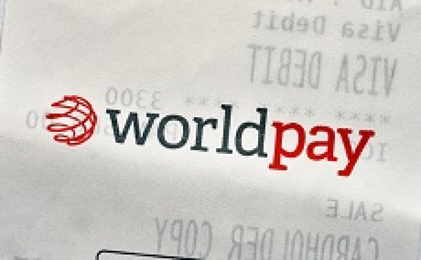 Worldpay logo on receipt from Alamy 230x150